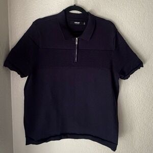 XRAY Jeans Men's Navy Blue Sweater Short Sleeve Shirt